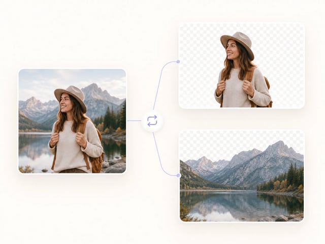 Reverse-mode output from the AI Background Remover showing extracted background instead of subject